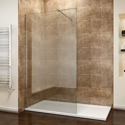 Walk In Wet Room Shower Screen Enclosure 8mm Easy Clean Glass Cubicle And Tray • £127.99