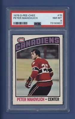 1976-77 OPC #15 PETER MAHOVLICH PSA 8 NM-MT Montreal Canadiens *LOW POP* • $59.32