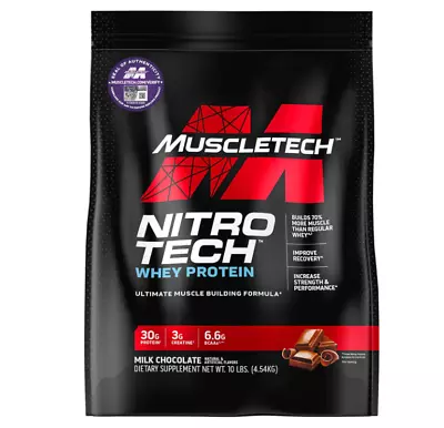 Whey Protein Powder  MuscleTech Nitro-Tech Whey Protein Isolate & Peptides10 Lb • $104.33