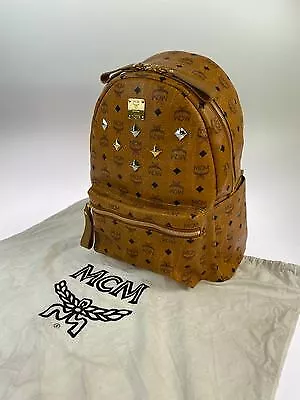 Mcm Mmk2Ave01Co001 Visetos Backpack Cognac Rucksack Bag Brown BBY04 • $710