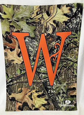 Fall Leaves Monogram Letter W Garden Flag Autumn 12.5 X 18  Mossy Oak Reversible • $7.50