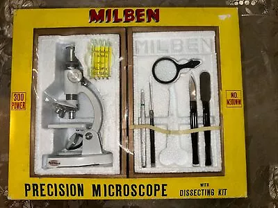 Vintage Milben Science Class Microscope No.300 In Original Package 1970’s Japan • $49