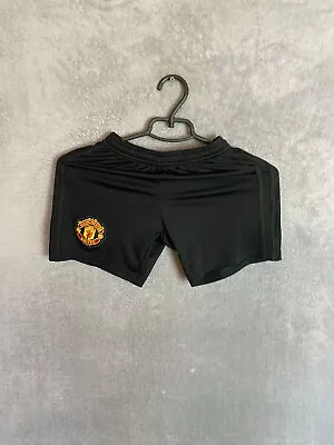 Manchester United Away Football Shorts Black Adidas Young Size XS • $21.25