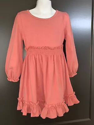 Girls Matilda Jane Size 4 Friends Forever Antonia Lap Dress Coral Pink Knit LS • $23