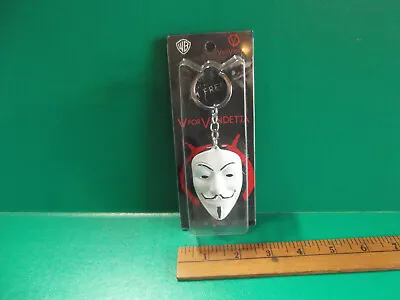 $10.50 • Buy Unique Collectible Key Chain 2.5 In Metal V For VENDETTA White Mask