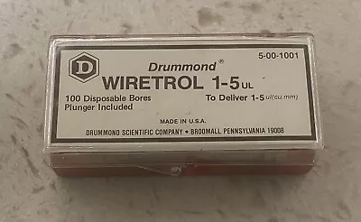 WIRETROL Drummond Scientific Glass 1-5µl Micro Pipettes 100 W/Plunger 5-00-1001 • $18