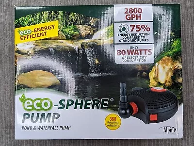 Alpine 2800 GPH Eco-Sphere Pond Pump & Waterfall Pump 33 FT Cord PUR2800 • $187.96