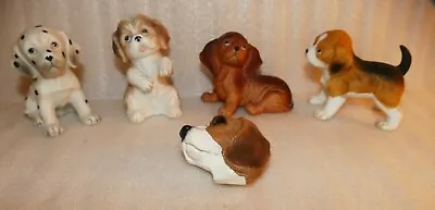 Homco Bisque Porcelain Dog Lot Of 4 Dachshund Shih Tzu Dalmatian Beagle + Magnet • $24.99