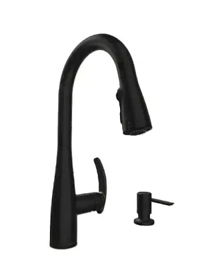 MOEN Reyes Single-Handle Pull-Down Sprayer Kitchen Faucet Matte Black • $109.95