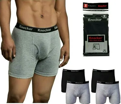 6 Pack Mens Boxer Briefs 100% Cotton Black Gray Underwear Underpants Lot S-3XL • $22.95