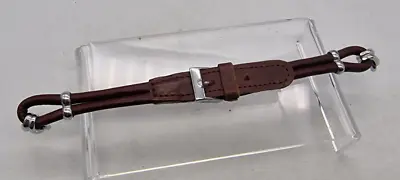 Nos Dark Brown Leather Cocktail Rope Watch Strap Chrome Buckle /h057 • £10