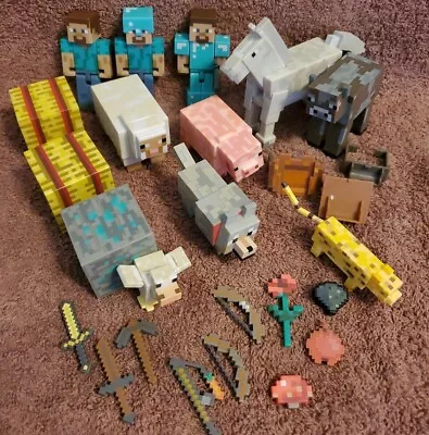 Lot Jazwares Minecraft Toy - Action Figures Weapons Blocks Animals Accessories • $25