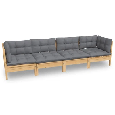 $401.99 • Buy VidaXL Garden Lounge Set Outdoor Sofa Furniture Wooden Patio Setting 4 Piece
