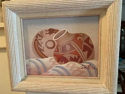 Myung Mario Jung Original Sand Painting  Native American Pottery Framed • $80