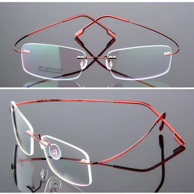 Mens Womens Eyeglass Frames Titanium Alloy Lightweight Glasses Frame Rx-able N09 • $10.79