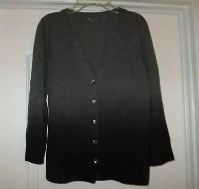 $14.99 • Buy Women's VINCE Gray Black Ombre Cardigan Sweater Size M 100% Cashmere EUC