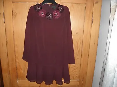 Needle & Thread Burgundy Embellished Dress Size 6 • £19.95