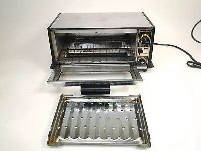 Vintage General Electric GE Deluxe 473A Toast-R-Oven A11T26 Chrome Toaster Oven • $115.71