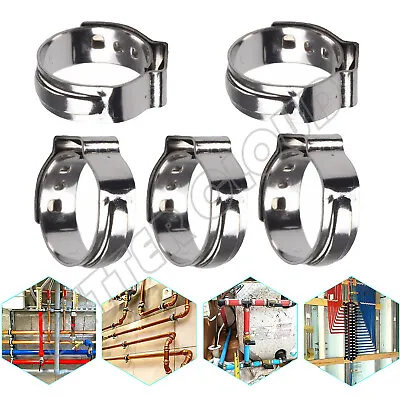 1/2 Inch PEX Stainless Steel Clamp Cinch Rings Crimp Pinch Fitting 40 Pcs • $7.99