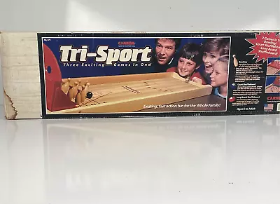Vintage Carrom Tri-Sport Three Games In One Bowling Shuffle Board Game No. 675 • $119.99