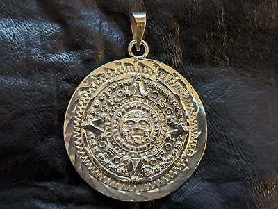 Vintage Mayan Sterling Silver Calendar Pendant Mexico • $50