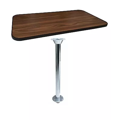 £59.99 • Buy Floor Mount Island Free Stand Leg + TABLE Kitchen Caravan Campervan WALNUT/BLACK