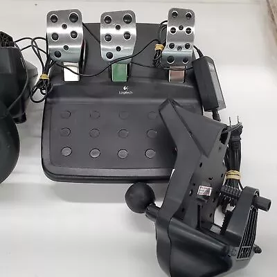 Logitech G27 Dual-Motor Force Feedback Steering Wheel/Pedals/Shifter Untested • $9.99