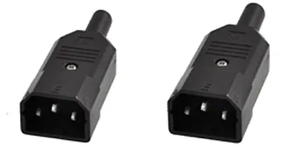 2 X IEC Male Connectors Mains Power Plug Disco Lights Shrouded Wireable C13 • £1.98