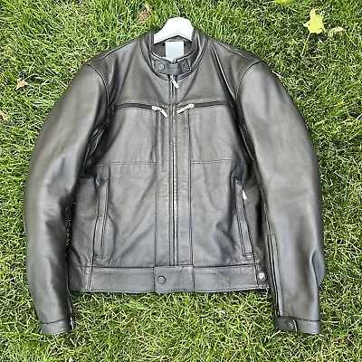 BMW Motorrad Motorcycle BlackLeather Jacket Size EU 48 Black Leather • $199.99