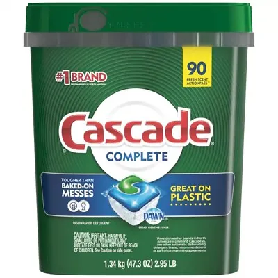 $44.47 • Buy Cascade Complete Dishwashing Tablets 90 Ct Tabs Pods Dishwasher Detergent Clean
