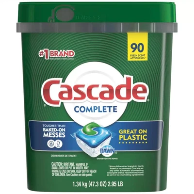 $44.47 • Buy Cascade Complete Dishwashing Tablets 90 Ct Tabs Pods Dishwasher Detergent Clean