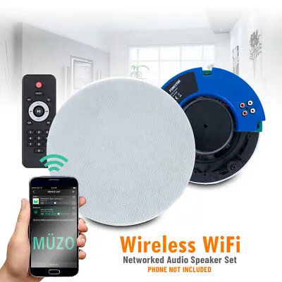 £120 • Buy Wireless WI-FI Home Audio System Powered Ceiling Speakers Multi Zone Room Music