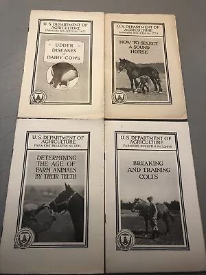 Lot 4 USDA Farmers Bulletins 1930s Udder Disease Cows Breaking Colts Horse Age • £81.09