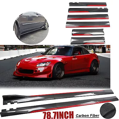 For Honda S2000 00-19 Carbon Fiber Look Side-Skirt Extension Spoiler Splitter Q • $99.99