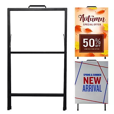 Black Poster Stand Floor Standing Sign Holder 36inch Height Double-Sided • $33.15