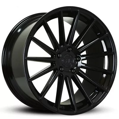 (4) 22  Staggered Road Force Wheels RF15 Gloss Black Rims (B11) • $1650