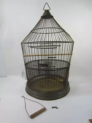 Vintage Hendryx Brass Pointed Top Bird Cage For Decor Use • $124.99