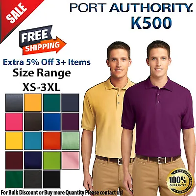 Port Authority K500 Mens Short Sleeve Silk Touch Shrink Resistance Polo Shirt • $18.92