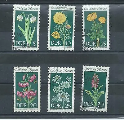 East Germany Stamps. 1969 Protected Plants Used SG E1177 - E1182 (P429) • $1.23