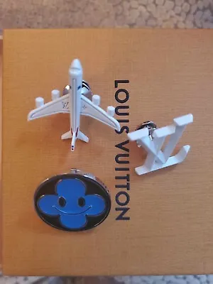 Louis Vuitton RARE VIrgil Abloh Mens Lapel Pins Brooches  Set Of 3  Airplane  • $1250