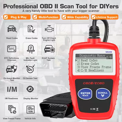 Automotive OBD Code Reader OBD2 Scanner Car Check Engine Fault Diagnostic Tool • $19.99