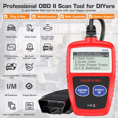 Automotive Obd2 Scanner Car Check Engine Fault Diagnostic Obd Code Reader Tool • $17.99