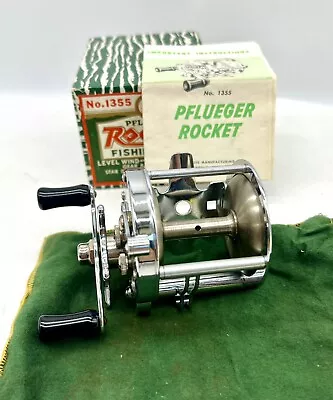 Vintage Casting Reel Pflueger Rocket No. 1355 W/Box & Paperwork NEW OLD STOCK • $69