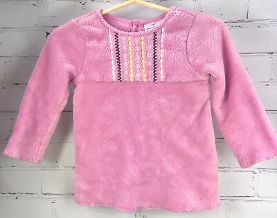 Hanna Andersson Plush Dress Cozy Sherpa Fleece Warm Winter Pink 2T 80cm • $14