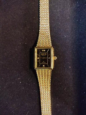 Manhattan Croton New Elizabeth Taylor White Diamonds Gold Tone Strap Watch NIB • $30