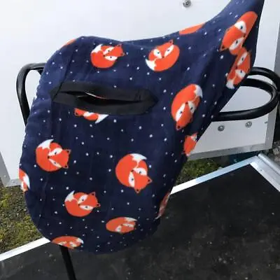 Fox Print  Ride On Fleece Saddle Cover With Adjustable Toggle • £15.50