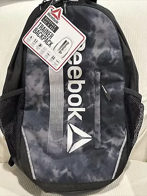 Reebok Trainer Backpack Bookbag Laptop Storage Water Resistant Black  NEW • $18