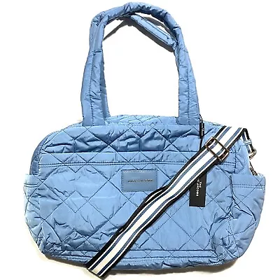 MARC JACOBS Quilted Nylon Weekender Tote Bag Heaven Blue Medium (MSRP $295) • $118.99