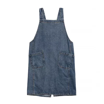 Women Men Cotton Denim Apron Cleaning Cooking Baking Home Cafe Artist Workwear • $38.23