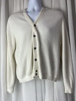 Vintage Men’s Izod Of London Cardigan Sweater USA White No Size Grandpa Preppy • $29.99